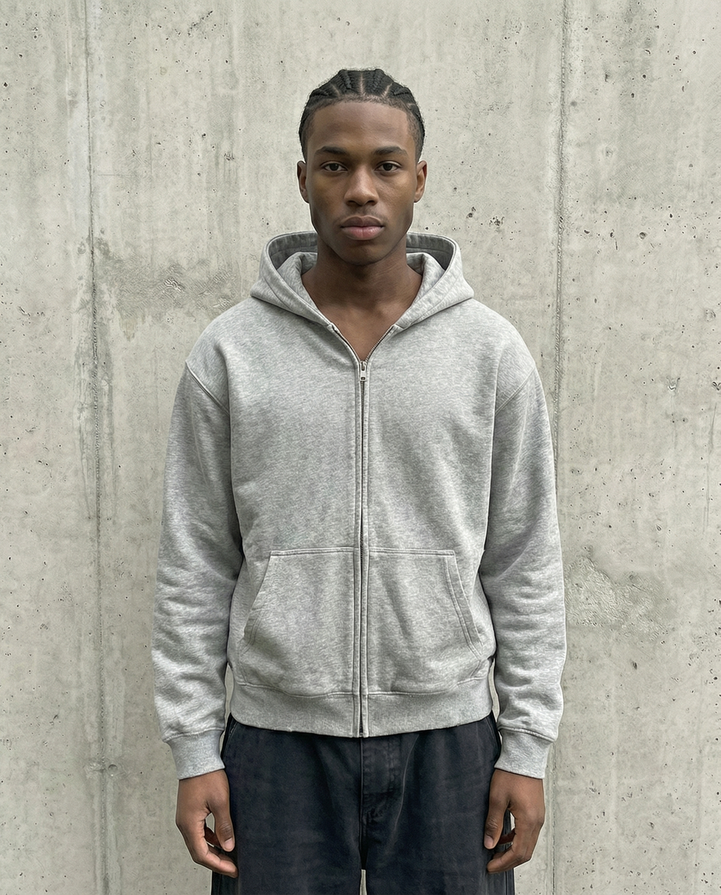 EOTH ESSENTIAL ZIP-UP - HEATHER