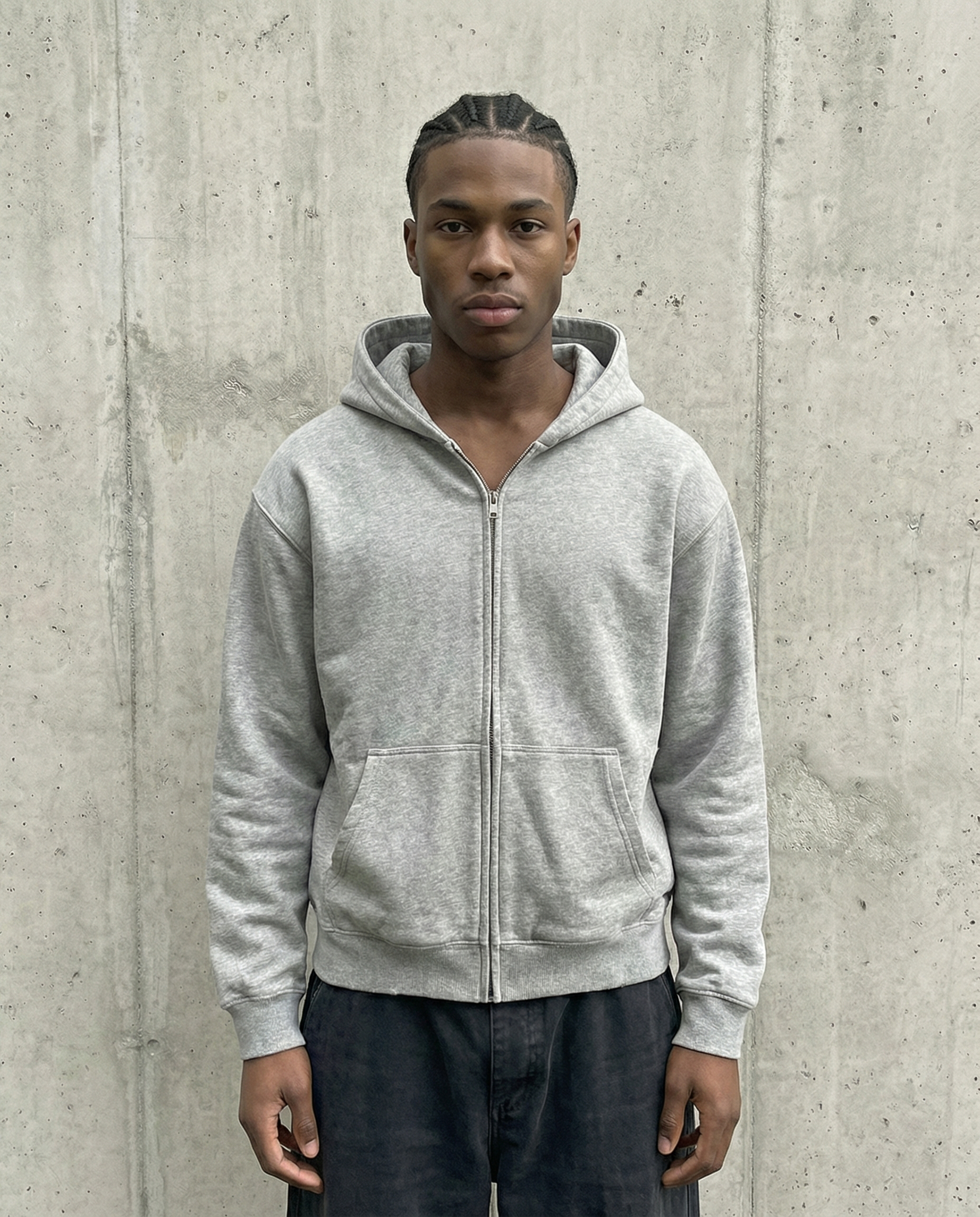 EOTH ESSENTIAL ZIP-UP - HEATHER