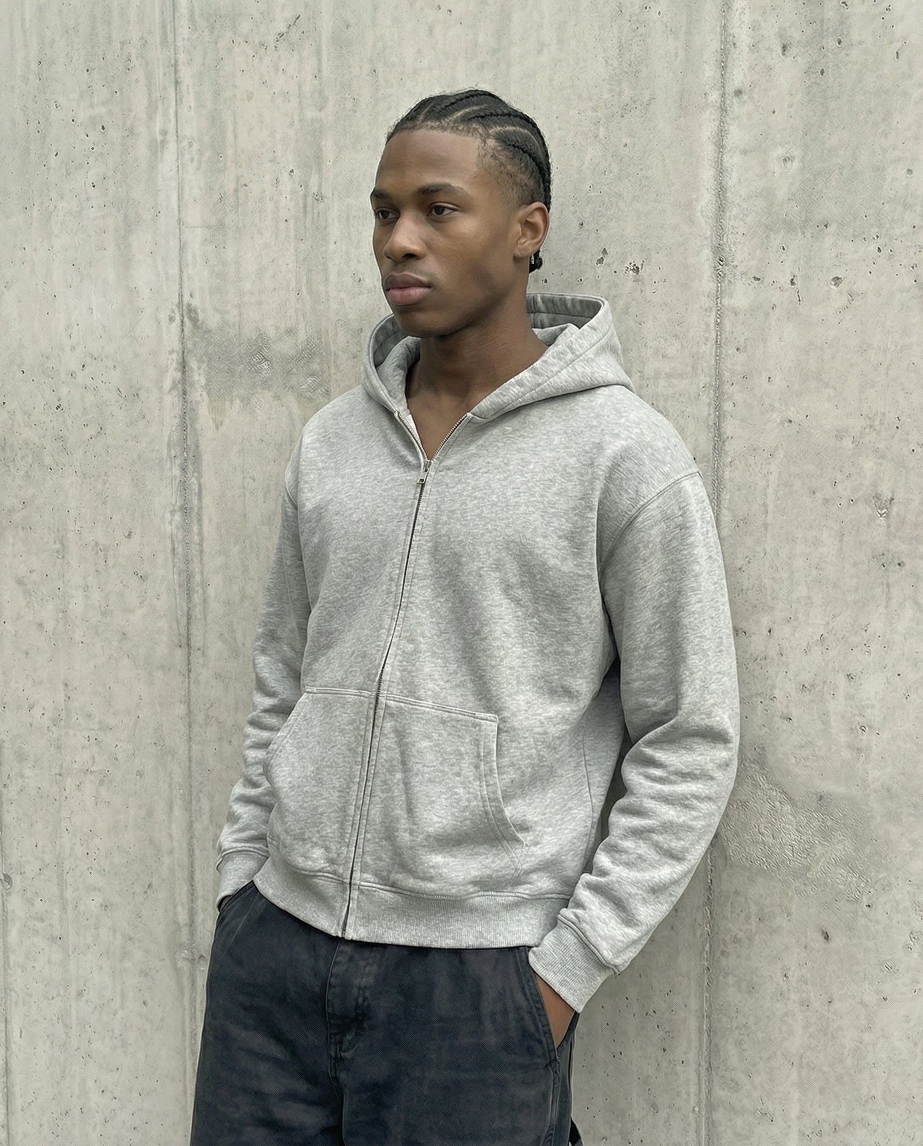 EOTH ESSENTIAL ZIP-UP - HEATHER